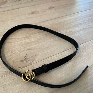 Gucci Marmont GG belt in black and gold